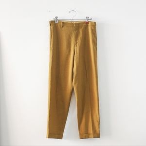 Vintage 1960s Mustard Brown Cuffed Slacks Chinos / Naturals Press Free by h.i.s